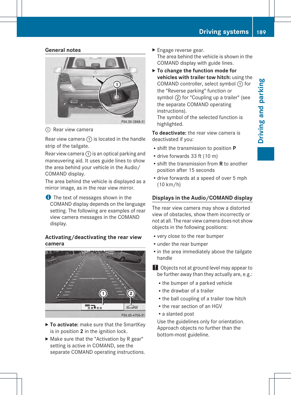 Driving and parking, Driving systems | Mercedes-Benz GLK-Class 2013 Owners Manual User Manual | Page 191 / 378
