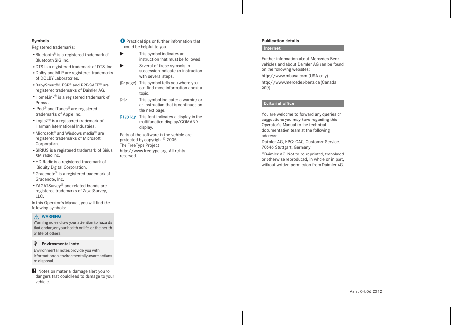Mercedes-Benz GLK-Class 2013 Owners Manual User Manual | Page 2 / 378