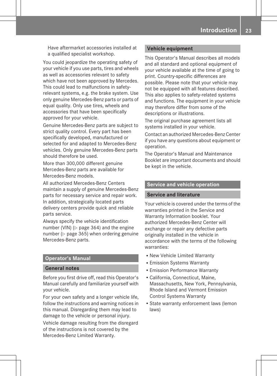 Introduction | Mercedes-Benz GLK-Class 2013 Owners Manual User Manual | Page 25 / 378