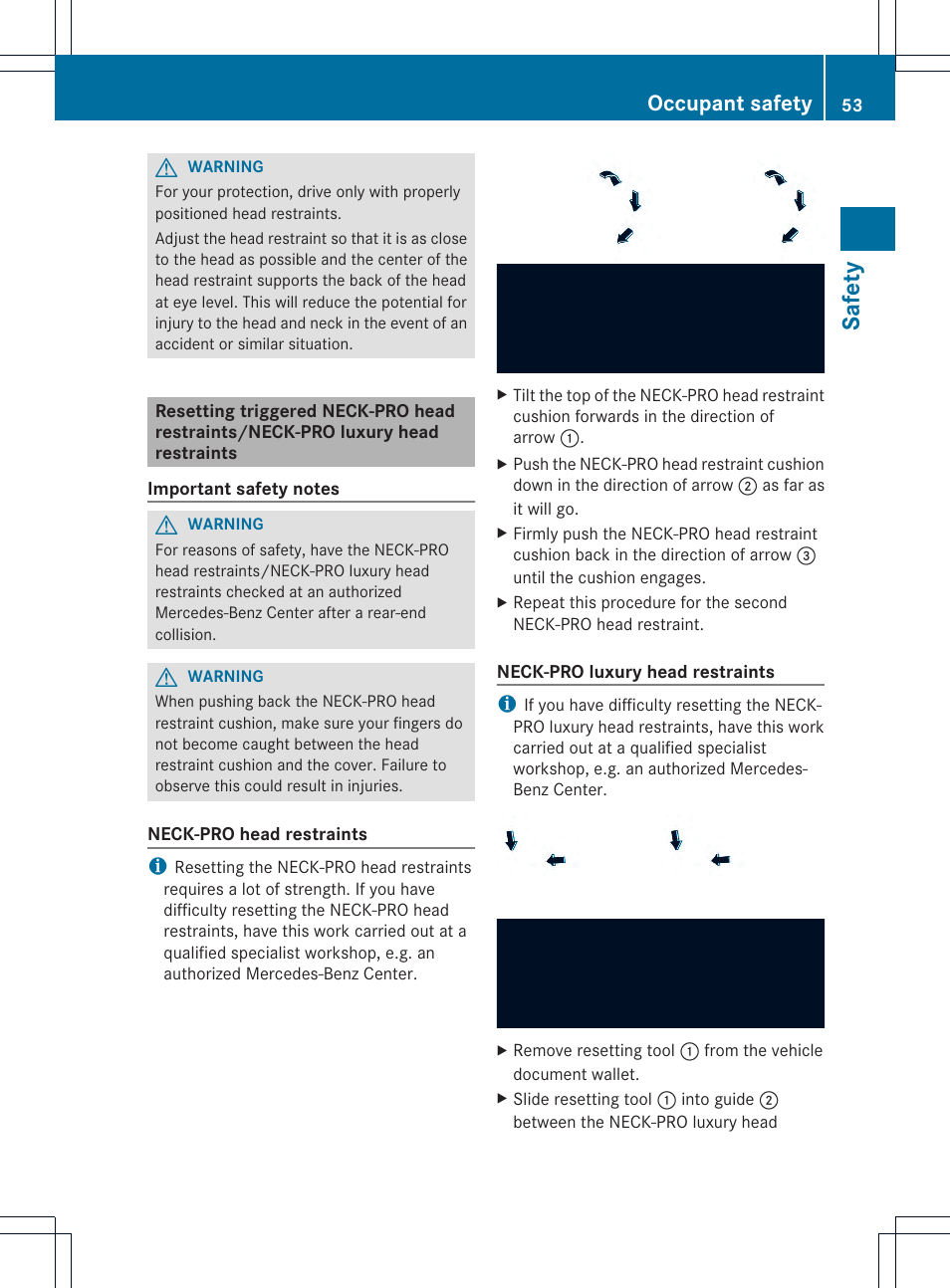 Saf ety, Occupant safety | Mercedes-Benz GLK-Class 2013 Owners Manual User Manual | Page 55 / 378