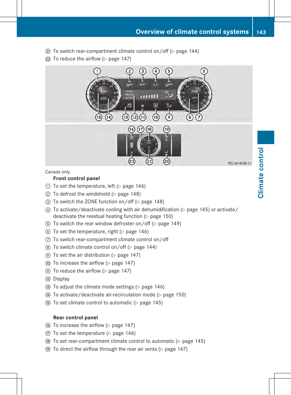 Climat e control, Overview of climate control systems | Mercedes-Benz M-Class 2013 Owners Manual User Manual | Page 145 / 458