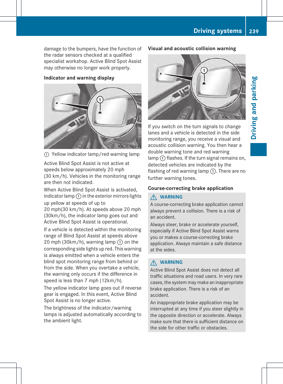 Driving and parking, Driving systems | Mercedes-Benz M-Class 2013 Owners Manual User Manual | Page 241 / 458