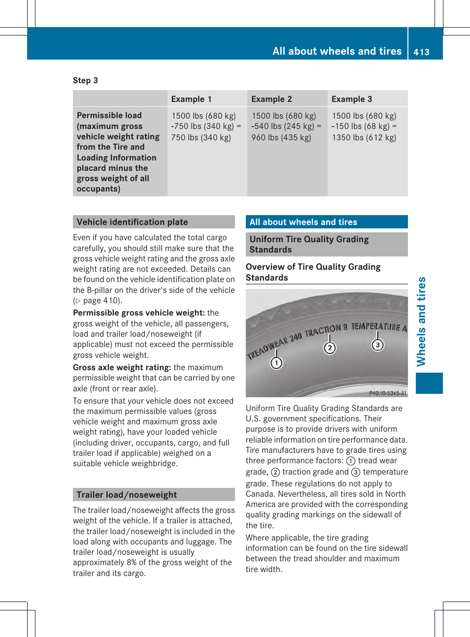 Wheels and tires, All about wheels and tires | Mercedes-Benz M-Class 2013 Owners Manual User Manual | Page 415 / 458