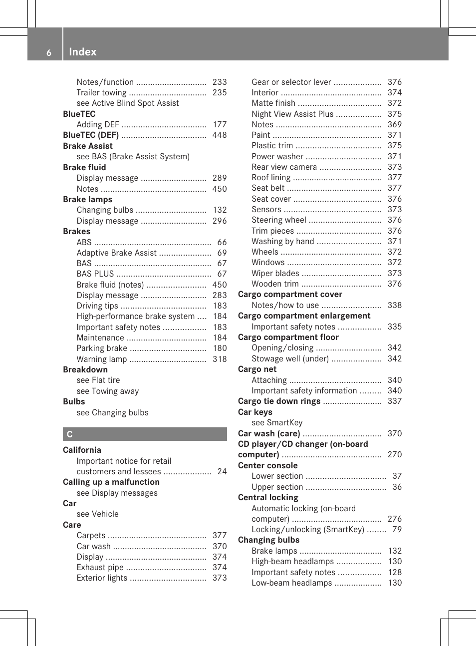 Index | Mercedes-Benz M-Class 2013 Owners Manual User Manual | Page 8 / 458