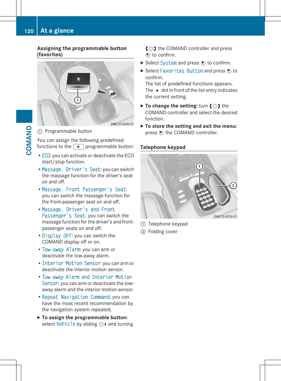 Comand, At a glance | Mercedes-Benz S-Class 2012 User Manual | Page 122 / 536