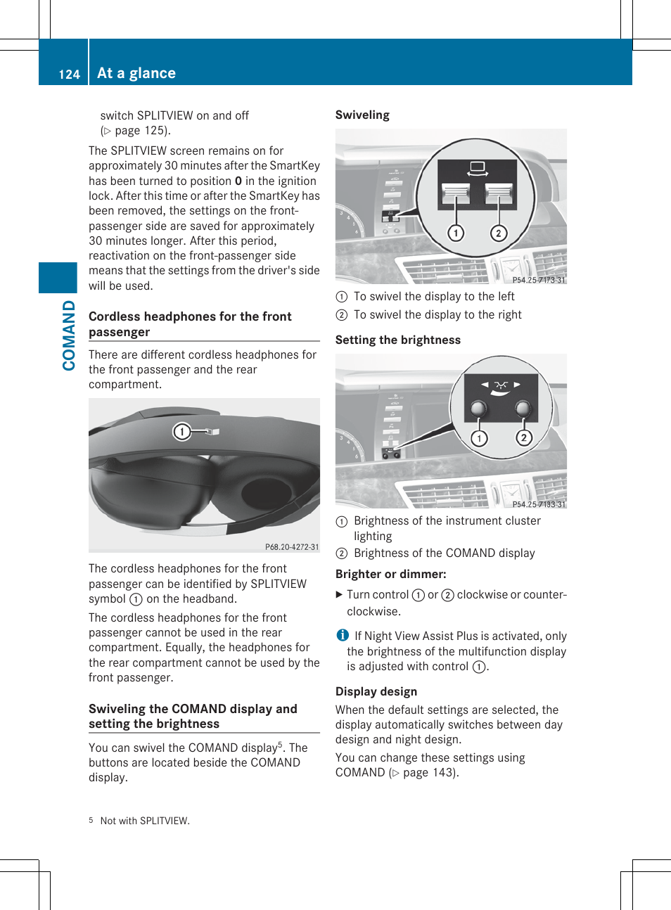 Comand, At a glance | Mercedes-Benz S-Class 2012 User Manual | Page 126 / 536