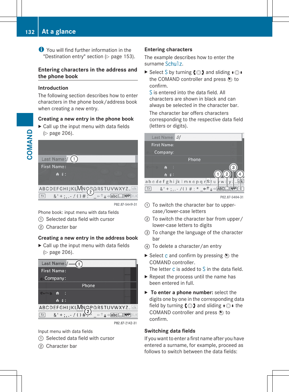 Comand, At a glance | Mercedes-Benz S-Class 2012 User Manual | Page 134 / 536