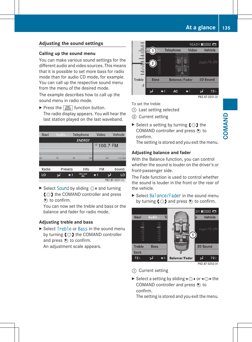 Comand, At a glance | Mercedes-Benz S-Class 2012 User Manual | Page 137 / 536