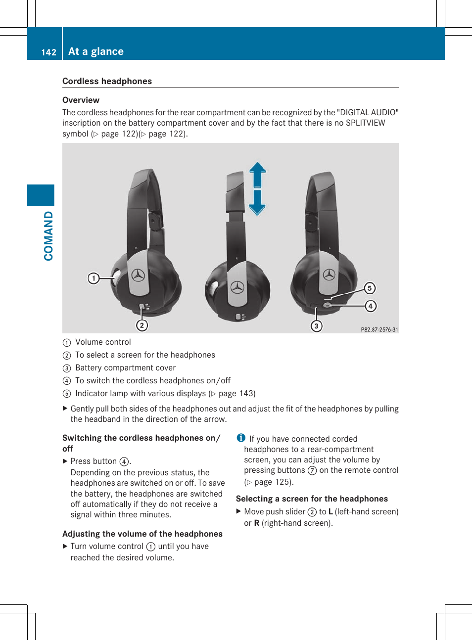 Comand, At a glance | Mercedes-Benz S-Class 2012 User Manual | Page 144 / 536