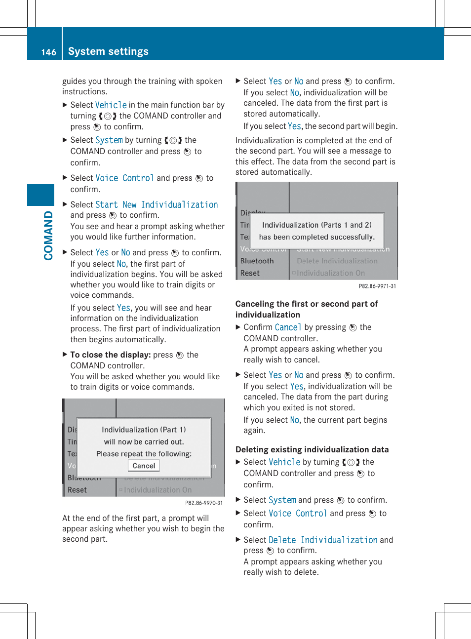Comand, System settings | Mercedes-Benz S-Class 2012 User Manual | Page 148 / 536