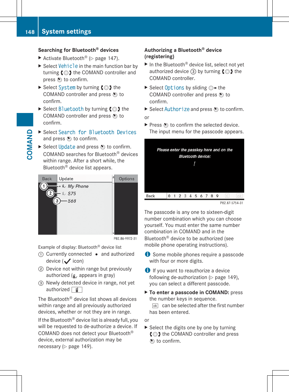 Comand, System settings | Mercedes-Benz S-Class 2012 User Manual | Page 150 / 536