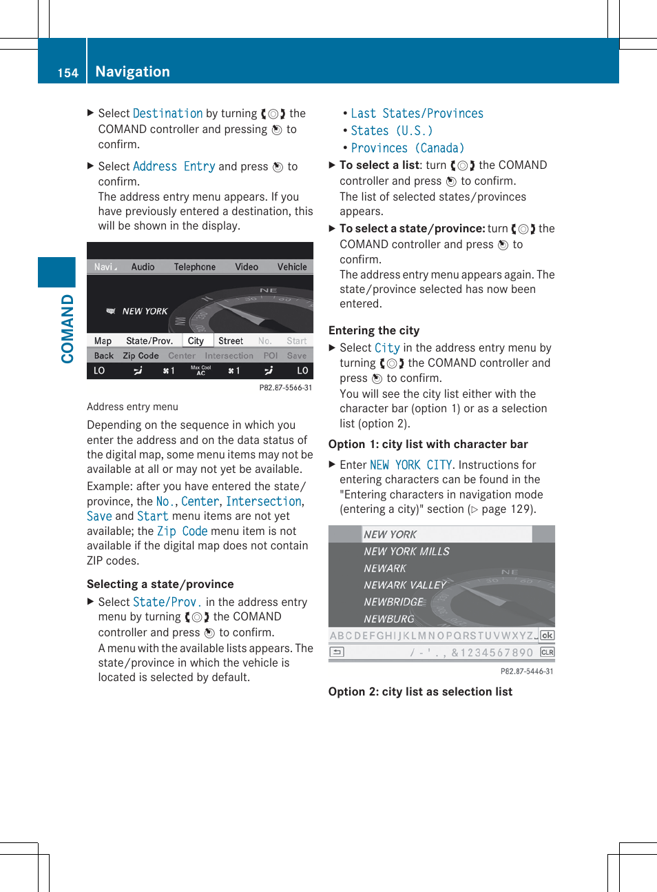 Comand, Navigation | Mercedes-Benz S-Class 2012 User Manual | Page 156 / 536
