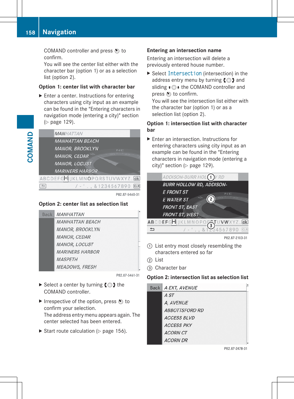 Comand, Navigation | Mercedes-Benz S-Class 2012 User Manual | Page 160 / 536