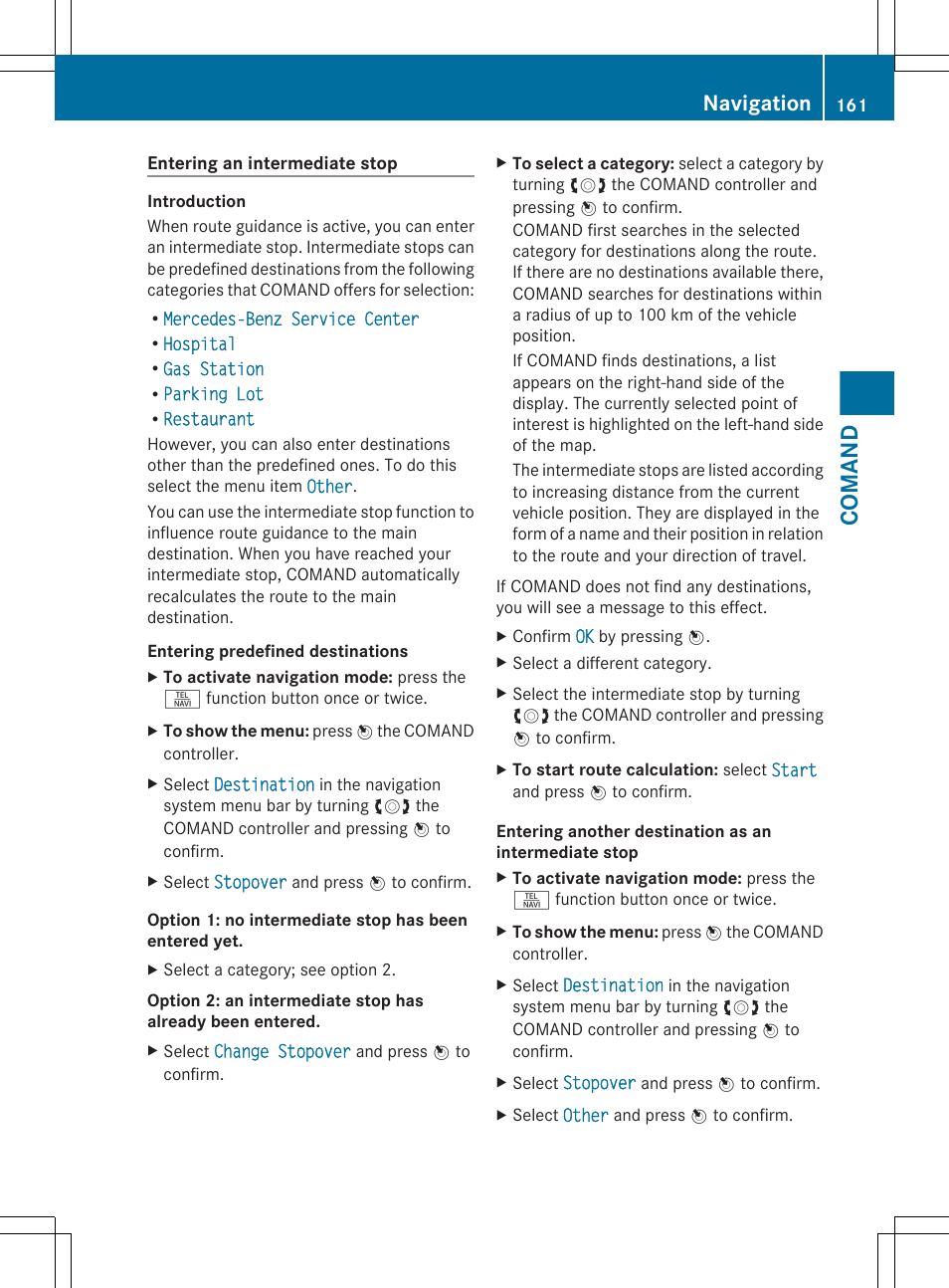 Comand, Navigation | Mercedes-Benz S-Class 2012 User Manual | Page 163 / 536