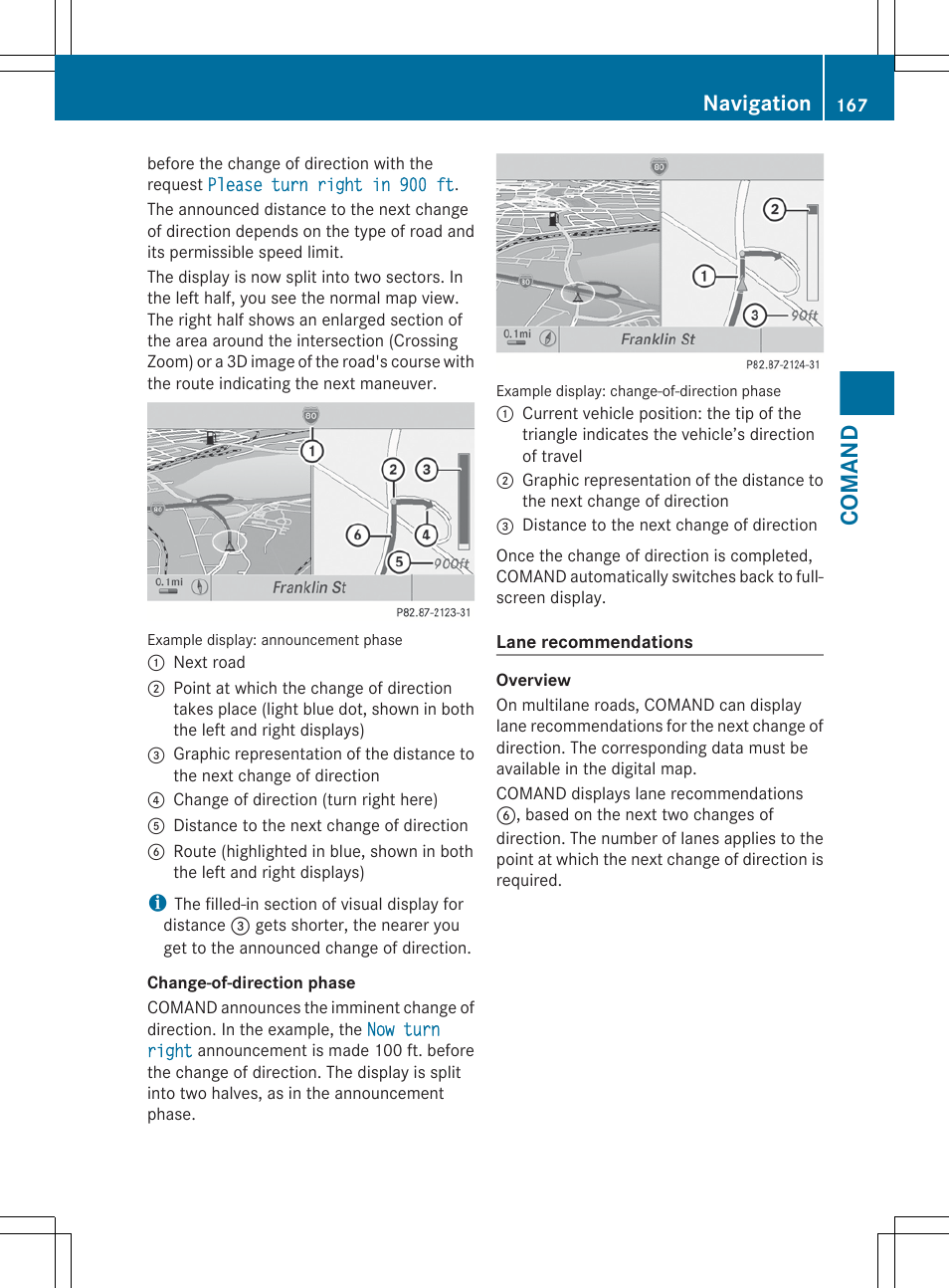 Comand, Navigation | Mercedes-Benz S-Class 2012 User Manual | Page 169 / 536