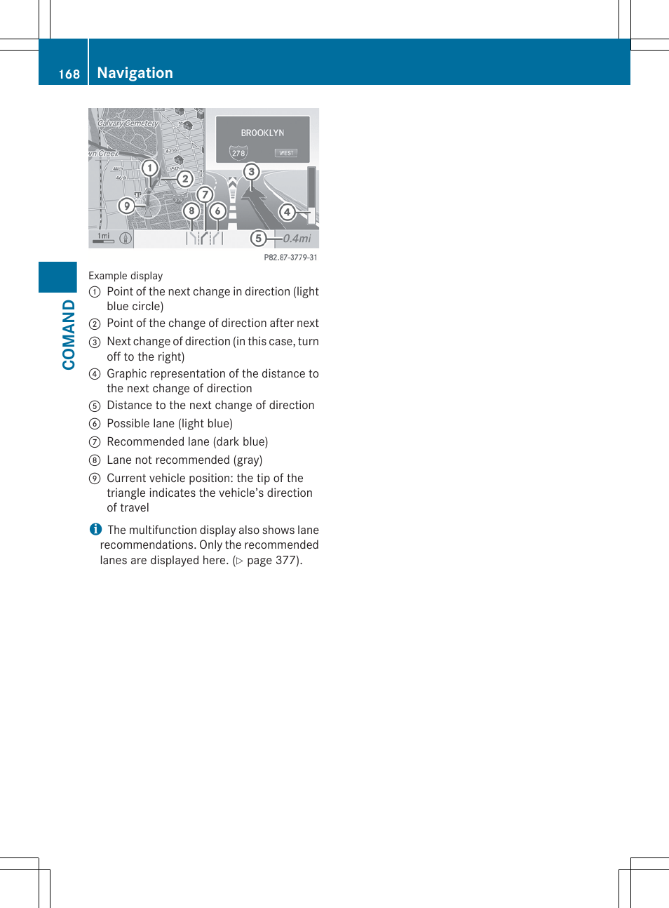 Comand, Navigation | Mercedes-Benz S-Class 2012 User Manual | Page 170 / 536