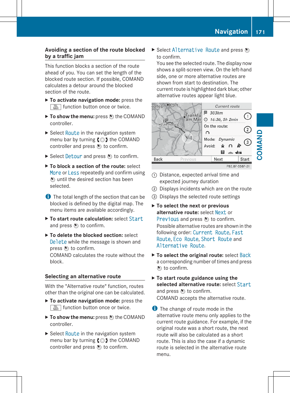 Comand, Navigation | Mercedes-Benz S-Class 2012 User Manual | Page 173 / 536