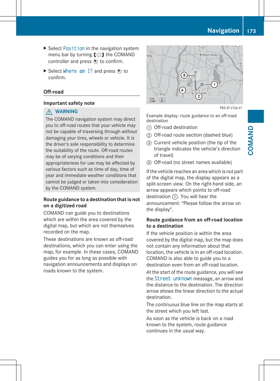 Comand, Navigation | Mercedes-Benz S-Class 2012 User Manual | Page 175 / 536