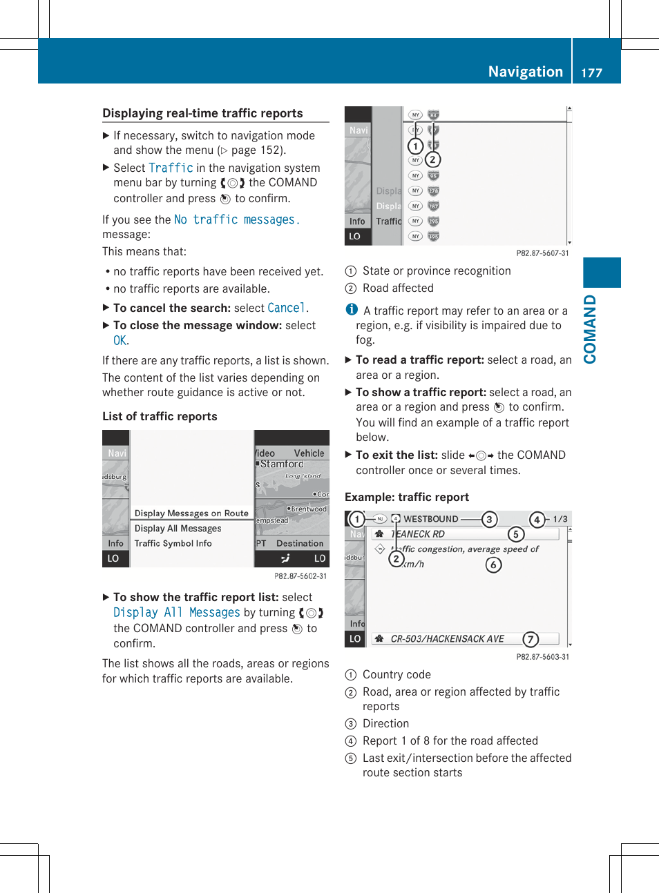 Comand, Navigation | Mercedes-Benz S-Class 2012 User Manual | Page 179 / 536