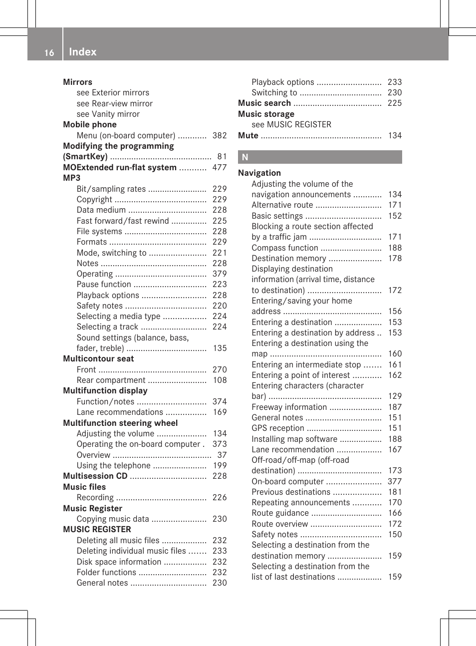 Index | Mercedes-Benz S-Class 2012 User Manual | Page 18 / 536