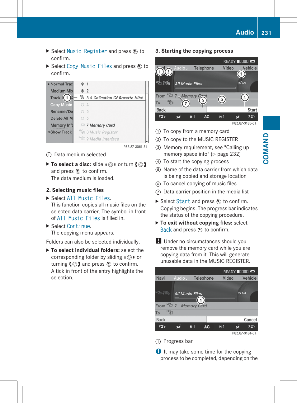 Comand, Audio | Mercedes-Benz S-Class 2012 User Manual | Page 233 / 536
