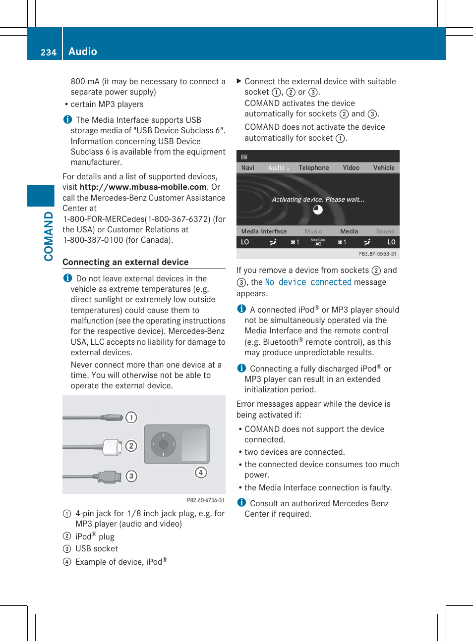 Comand, Audio | Mercedes-Benz S-Class 2012 User Manual | Page 236 / 536