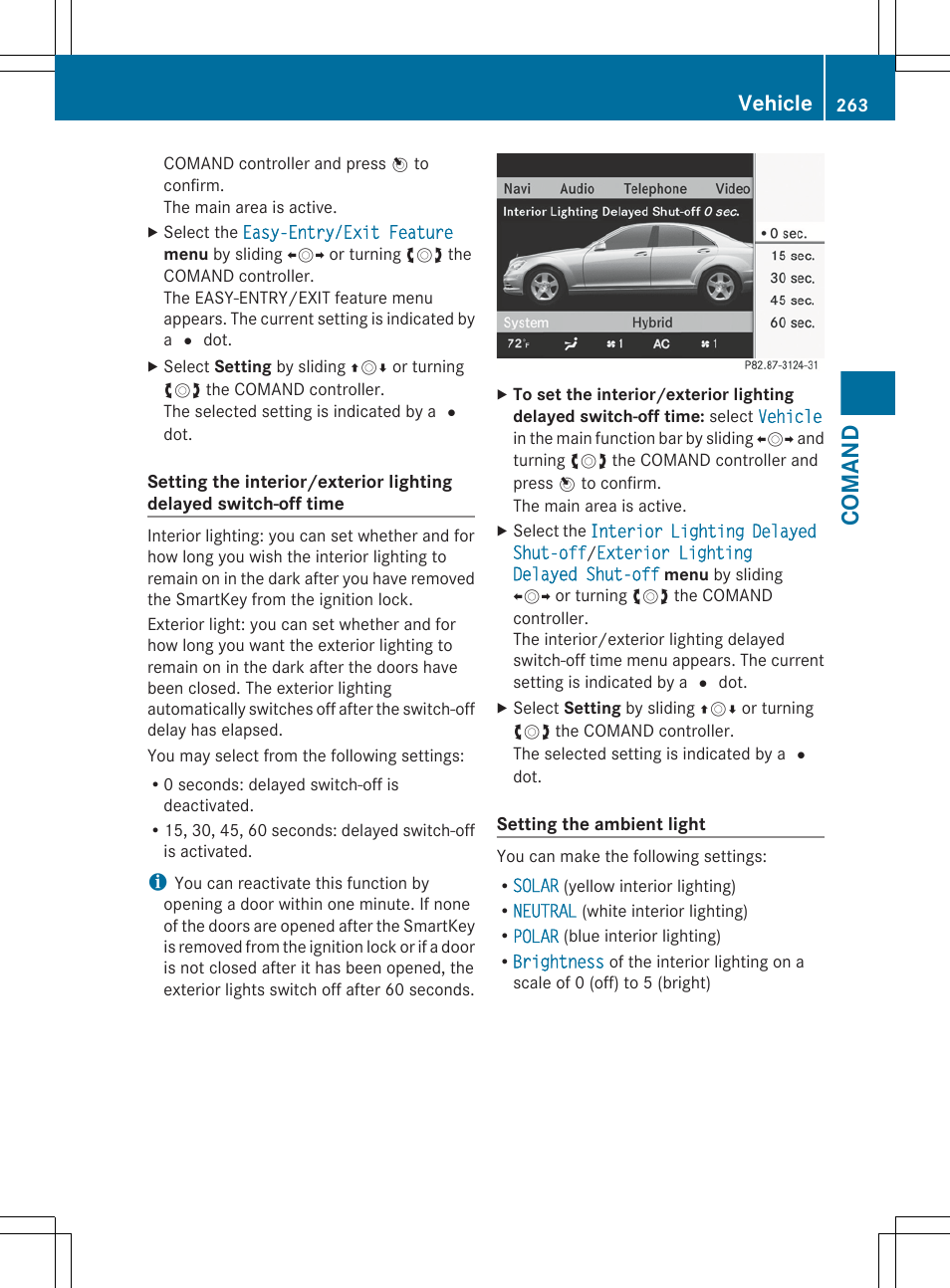 Comand, Vehicle | Mercedes-Benz S-Class 2012 User Manual | Page 265 / 536