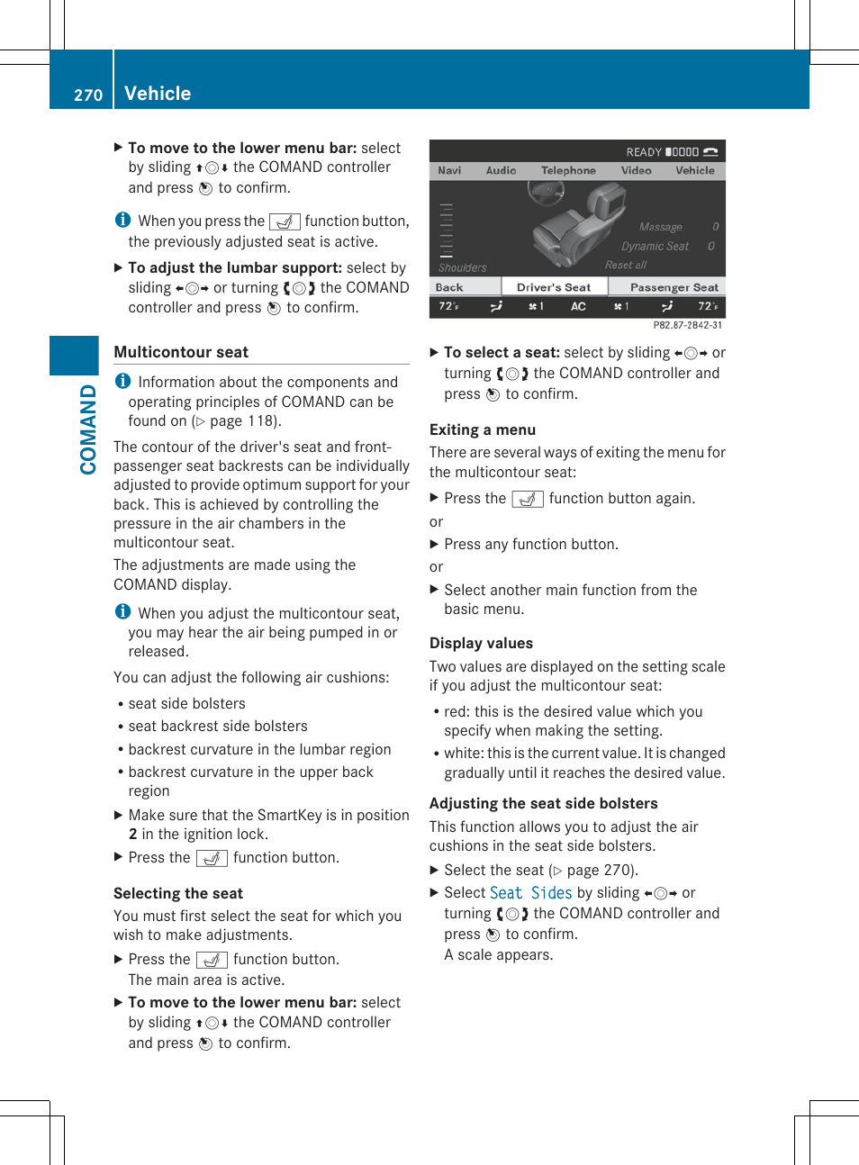 Comand, Vehicle | Mercedes-Benz S-Class 2012 User Manual | Page 272 / 536