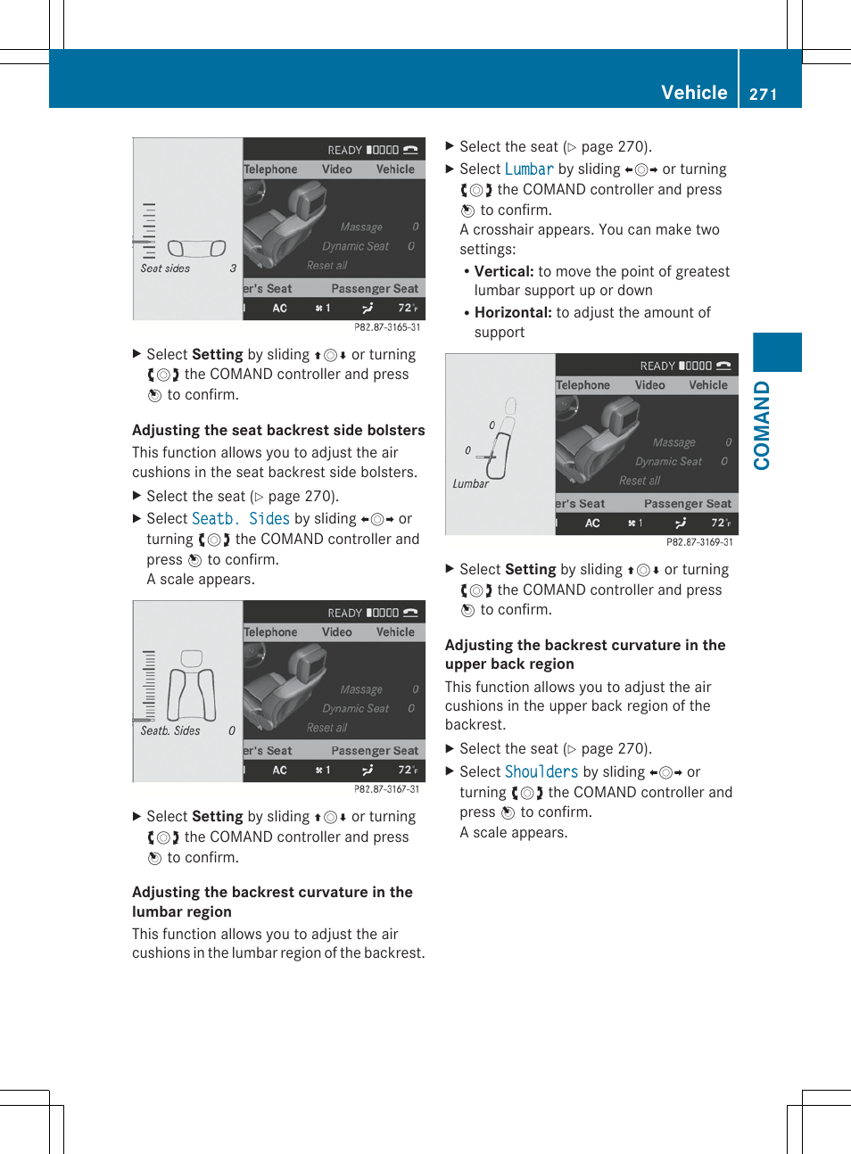 Comand, Vehicle | Mercedes-Benz S-Class 2012 User Manual | Page 273 / 536