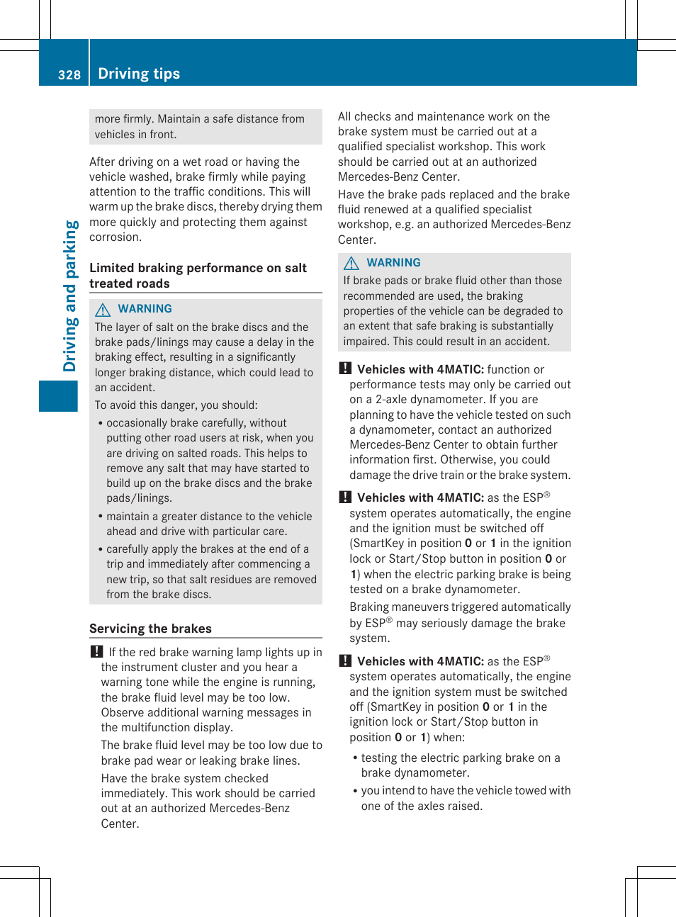 Driving and parking, Driving tips | Mercedes-Benz S-Class 2012 User Manual | Page 330 / 536