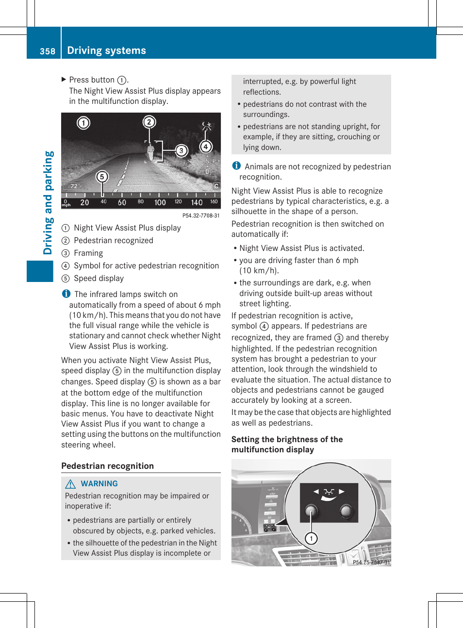 Driving and parking, Driving systems | Mercedes-Benz S-Class 2012 User Manual | Page 360 / 536