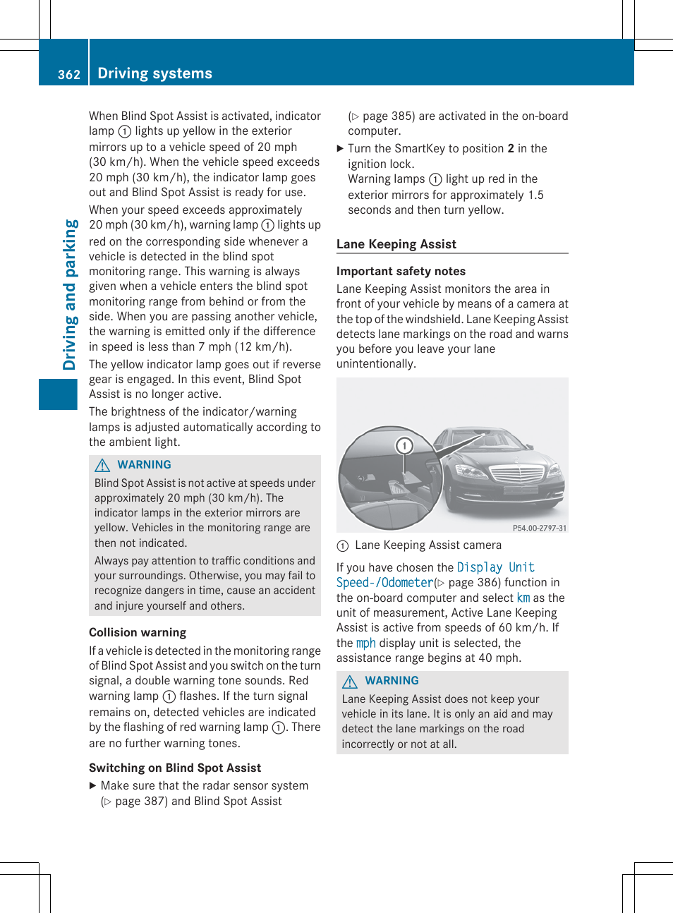 Driving and parking, Driving systems | Mercedes-Benz S-Class 2012 User Manual | Page 364 / 536