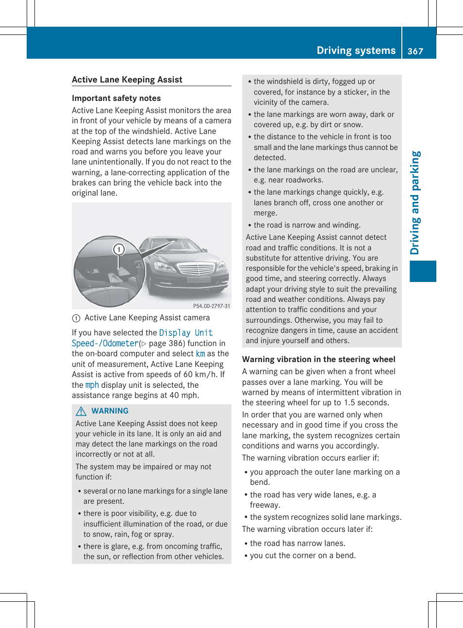 Driving and parking, Driving systems | Mercedes-Benz S-Class 2012 User Manual | Page 369 / 536