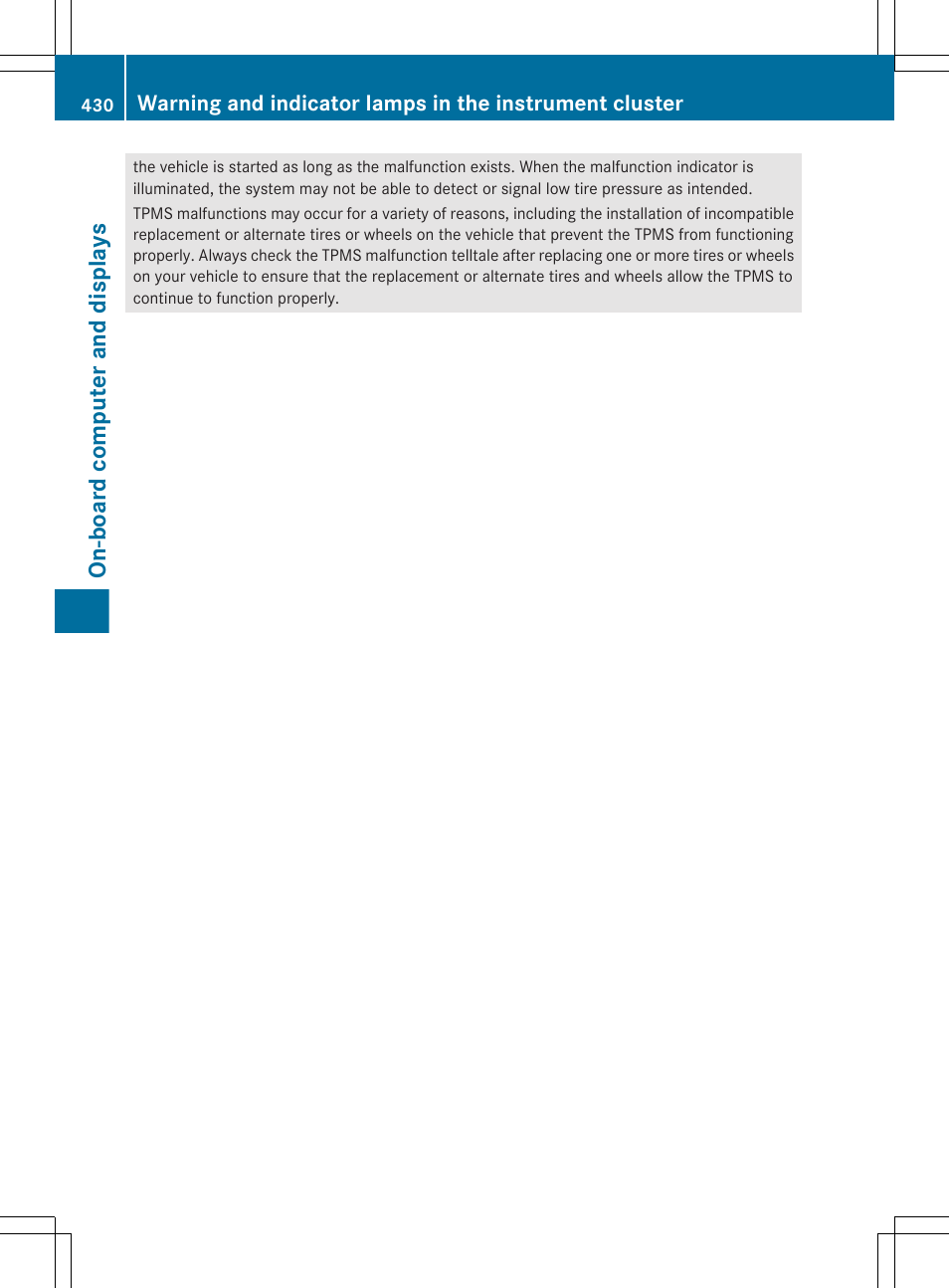 On-board computer and displays | Mercedes-Benz S-Class 2012 User Manual | Page 432 / 536