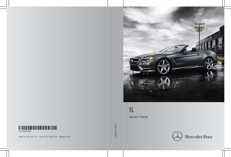 Mercedes-Benz SL-Class 2013 Owners Manual User Manual | 590 pages