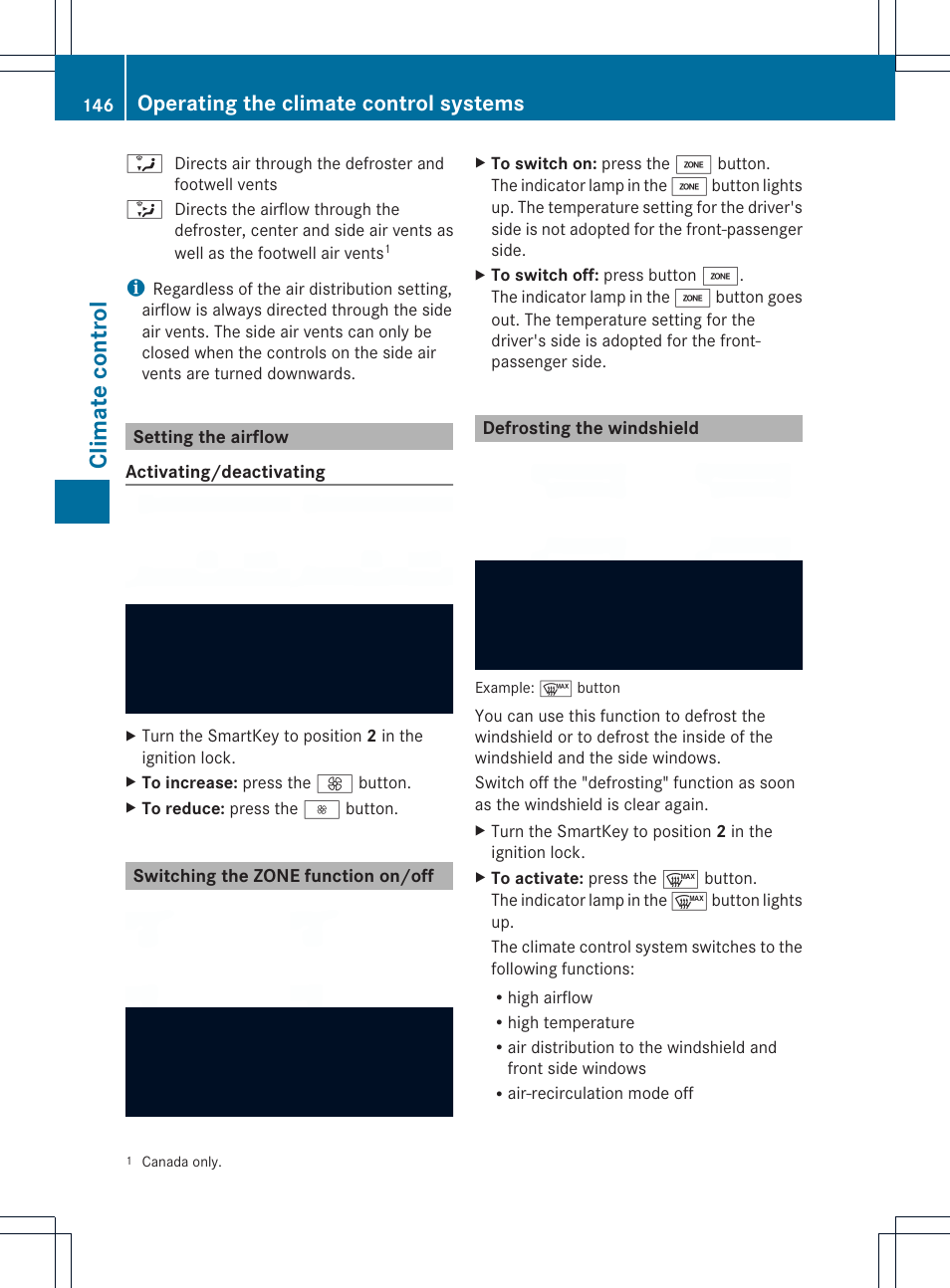 Climate control, Operating the climate control systems | Mercedes-Benz SL-Class 2013 Owners Manual User Manual | Page 148 / 590