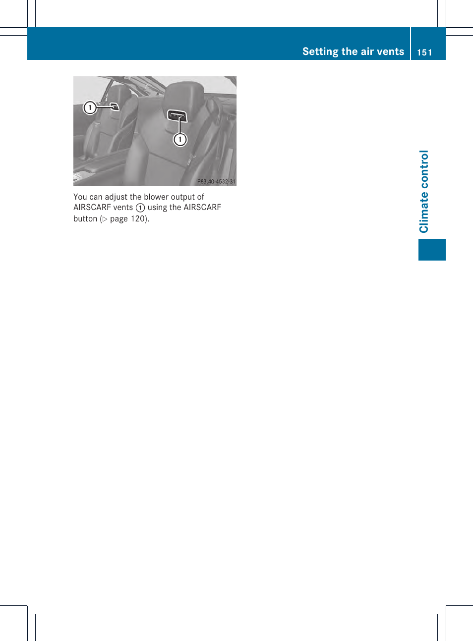 Clima te contr ol | Mercedes-Benz SL-Class 2013 Owners Manual User Manual | Page 153 / 590