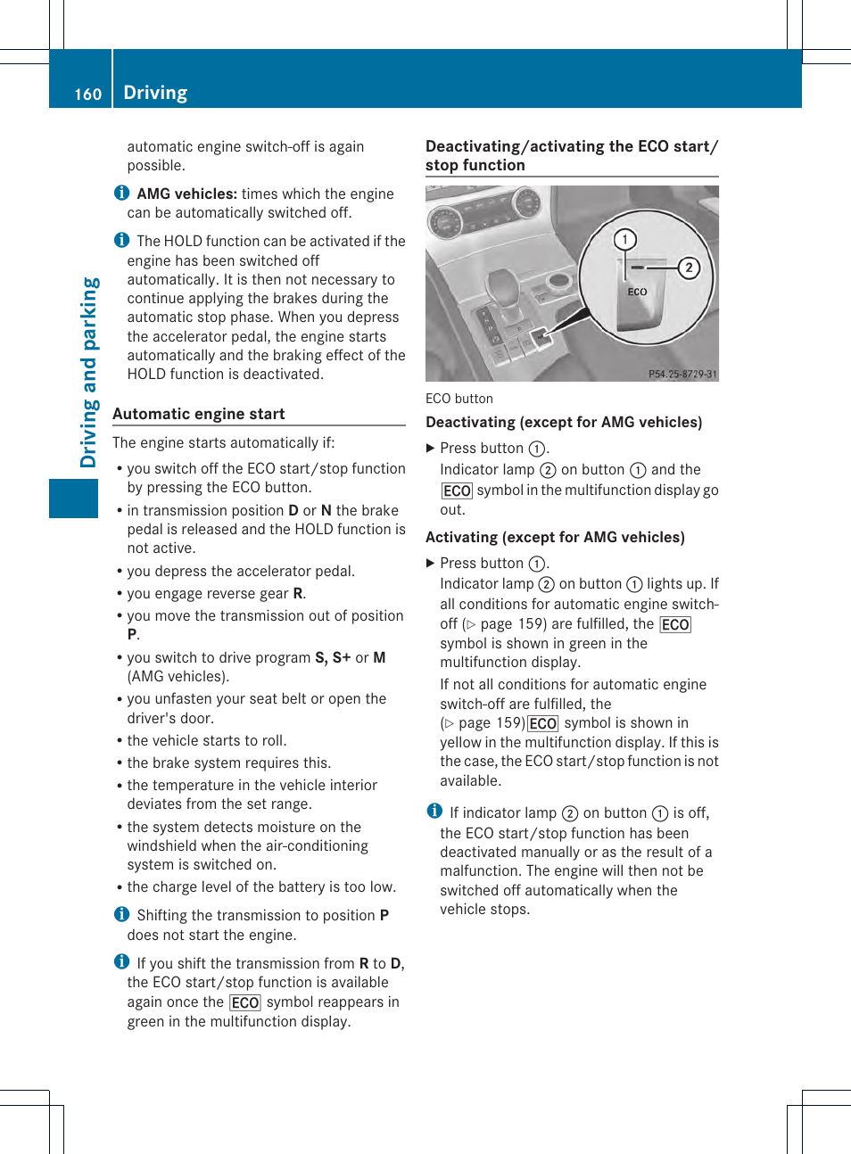 Driving and parking, Driving | Mercedes-Benz SL-Class 2013 Owners Manual User Manual | Page 162 / 590