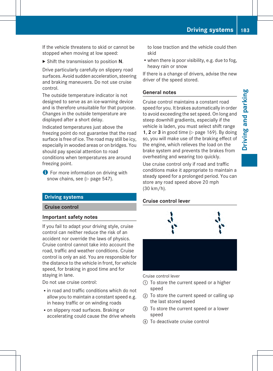 Driving and parking, Driving systems | Mercedes-Benz SL-Class 2013 Owners Manual User Manual | Page 185 / 590