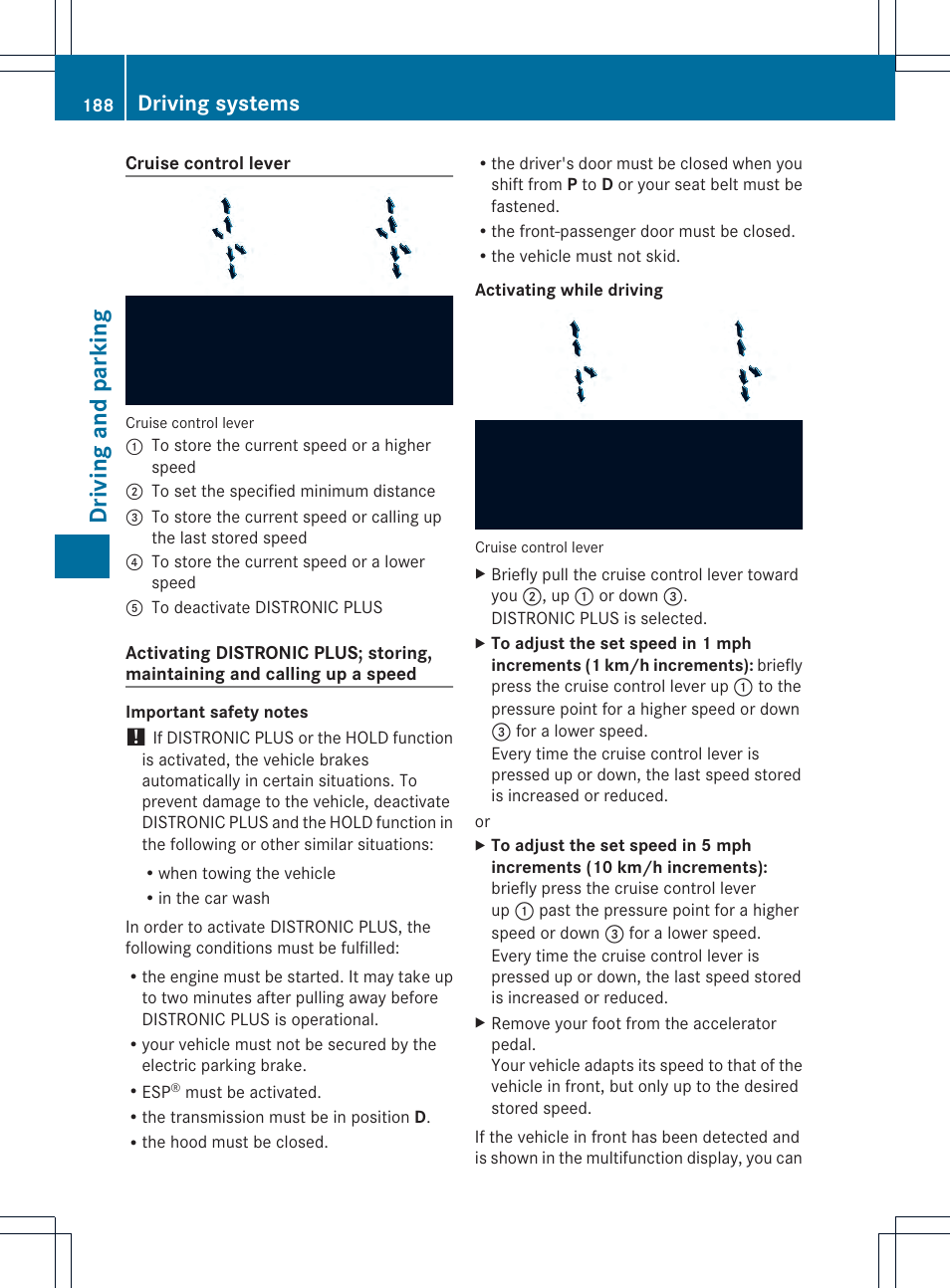 Driving and parking, Driving systems | Mercedes-Benz SL-Class 2013 Owners Manual User Manual | Page 190 / 590