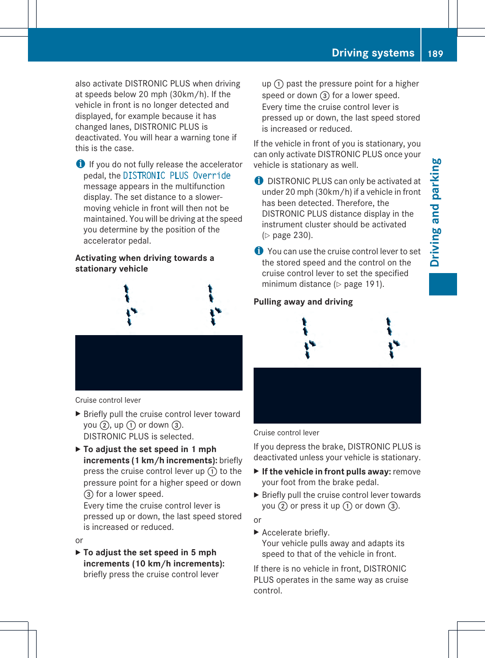 Driving and parking, Driving systems | Mercedes-Benz SL-Class 2013 Owners Manual User Manual | Page 191 / 590
