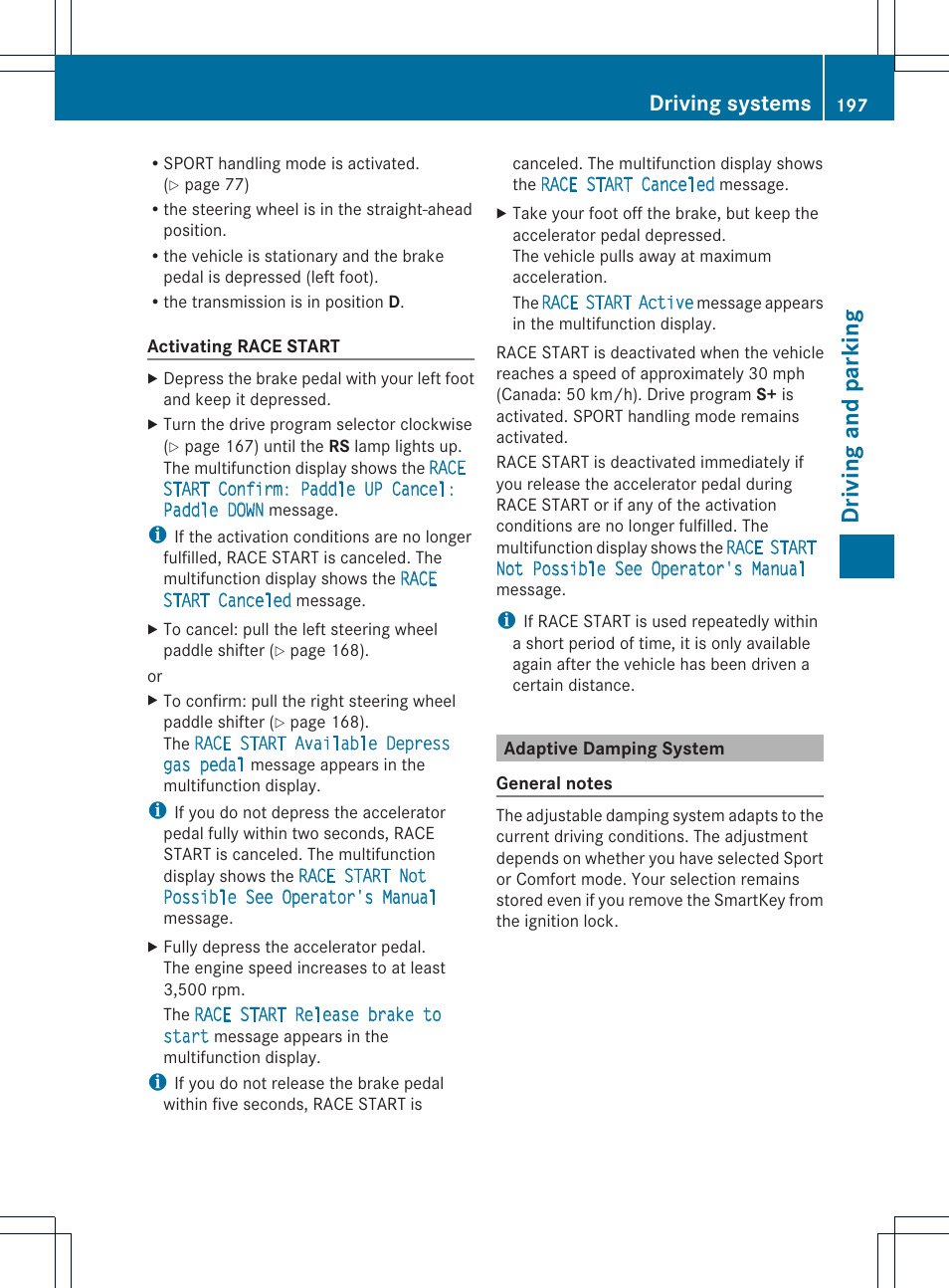 Driving and parking, Driving systems | Mercedes-Benz SL-Class 2013 Owners Manual User Manual | Page 199 / 590