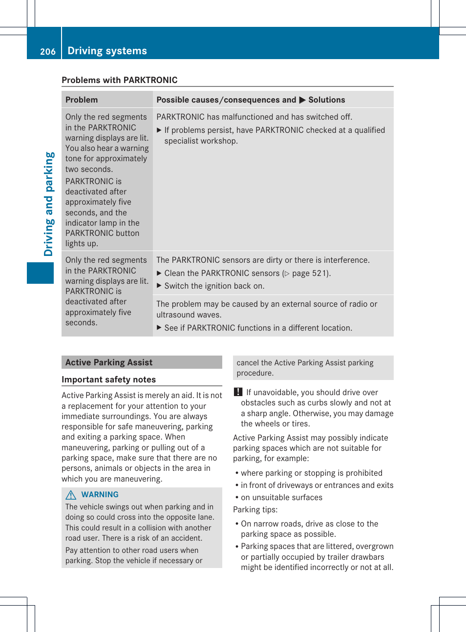 Driving and parking, Driving systems | Mercedes-Benz SL-Class 2013 Owners Manual User Manual | Page 208 / 590