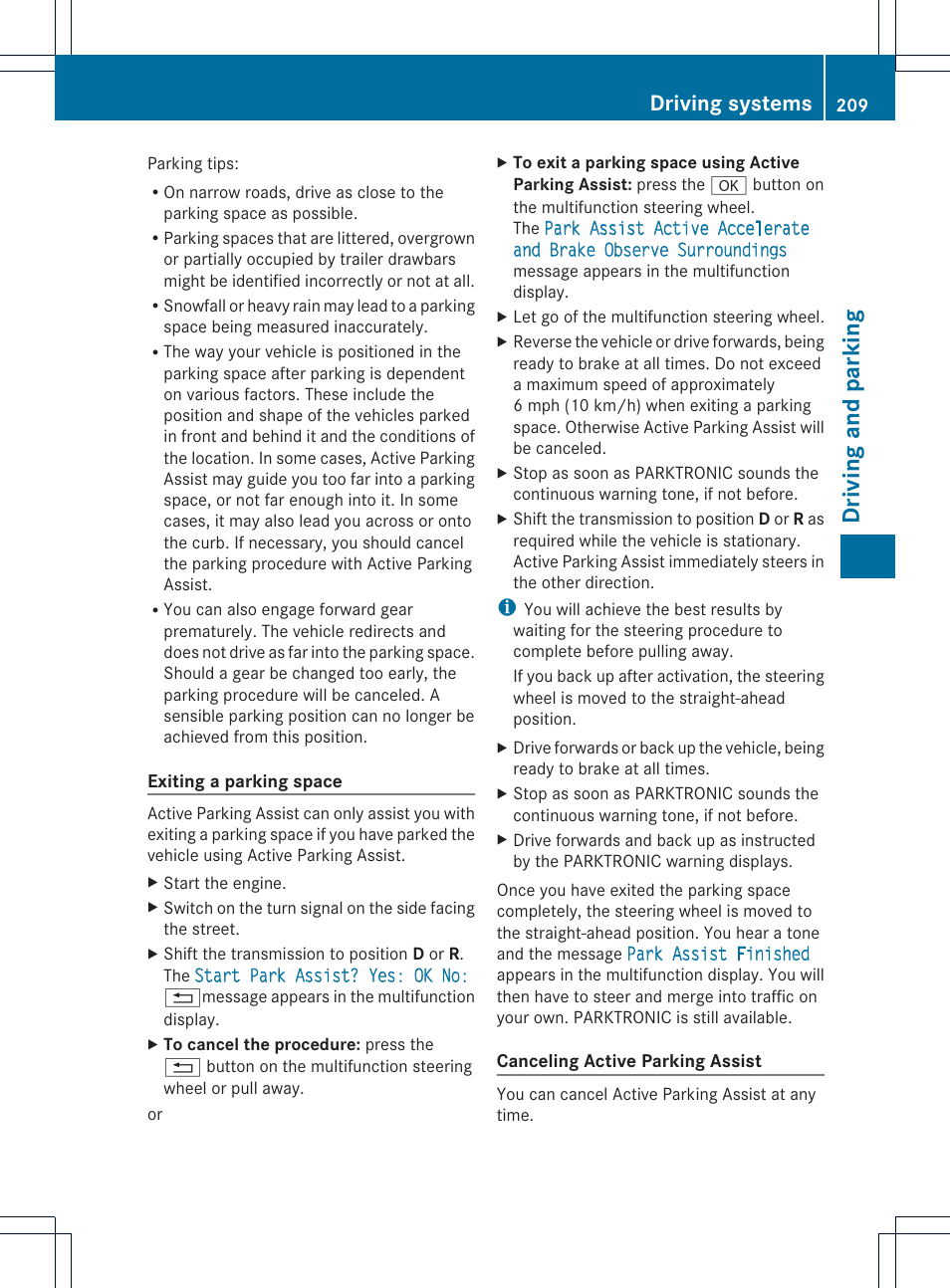 Driving and parking, Driving systems | Mercedes-Benz SL-Class 2013 Owners Manual User Manual | Page 211 / 590