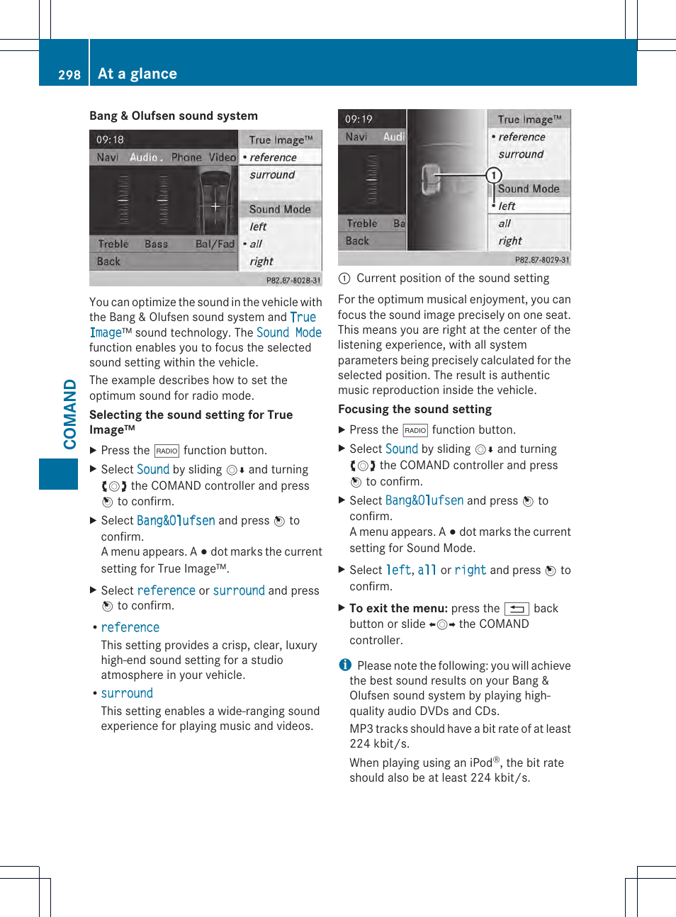 Coman d, At a glance | Mercedes-Benz SL-Class 2013 Owners Manual User Manual | Page 300 / 590