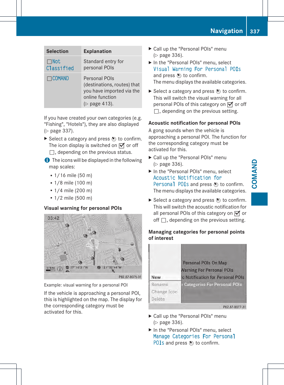 Comand, Navigation | Mercedes-Benz SL-Class 2013 Owners Manual User Manual | Page 339 / 590