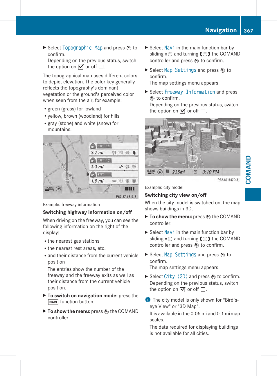 Comand, Navigation | Mercedes-Benz SL-Class 2013 Owners Manual User Manual | Page 369 / 590