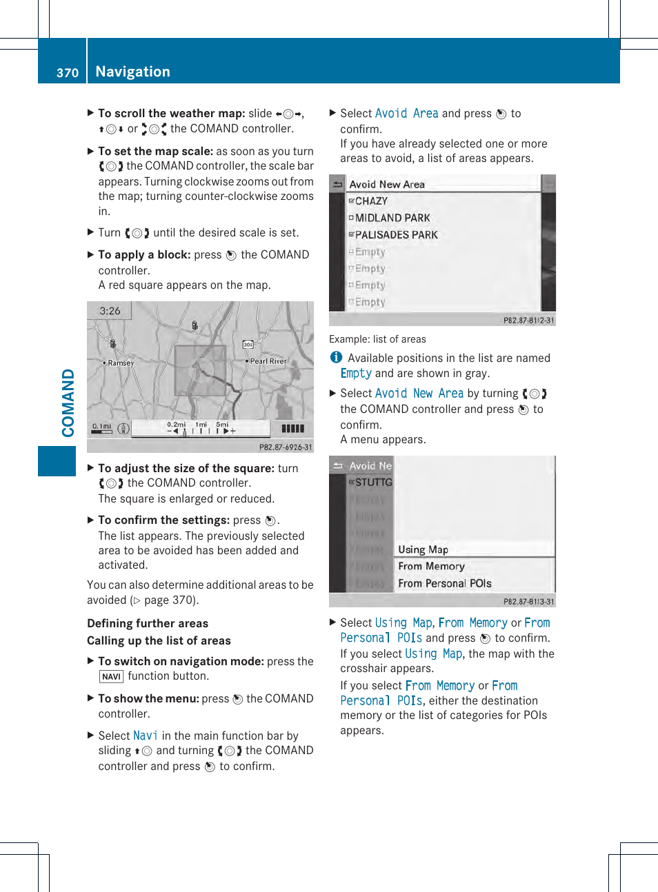 Comand, Navigation | Mercedes-Benz SL-Class 2013 Owners Manual User Manual | Page 372 / 590