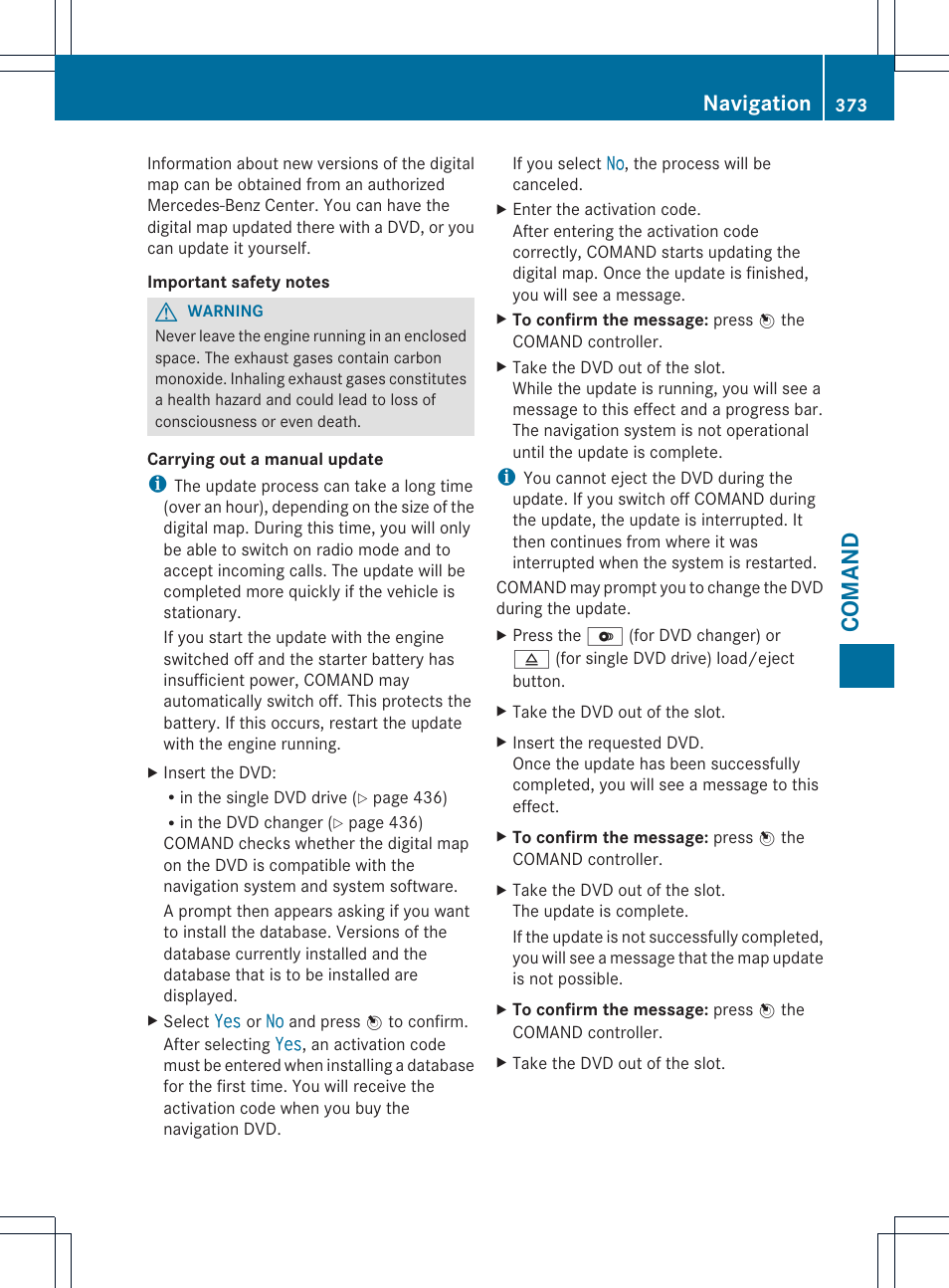 Comand, Navigation | Mercedes-Benz SL-Class 2013 Owners Manual User Manual | Page 375 / 590
