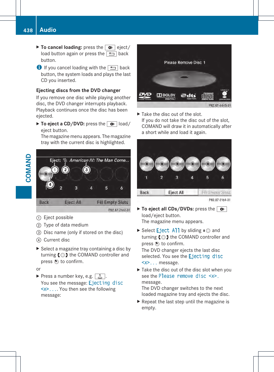 Comand, Audio | Mercedes-Benz SL-Class 2013 Owners Manual User Manual | Page 440 / 590